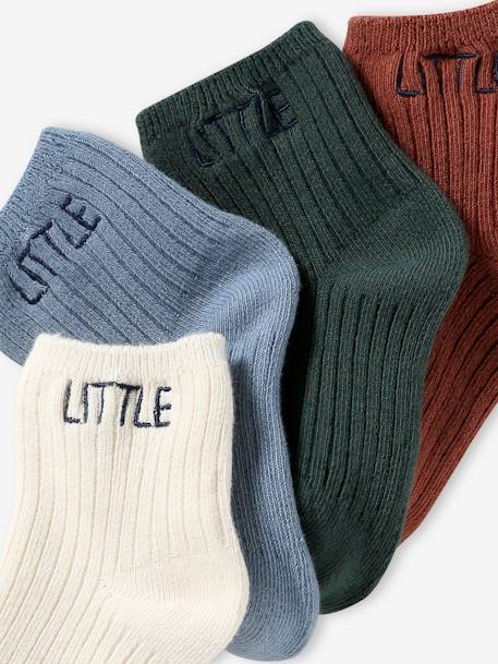 Lot de 4 paires de chaussettes 'little' bébé cappuccino+vieux rose 2 - vertbaudet enfant 