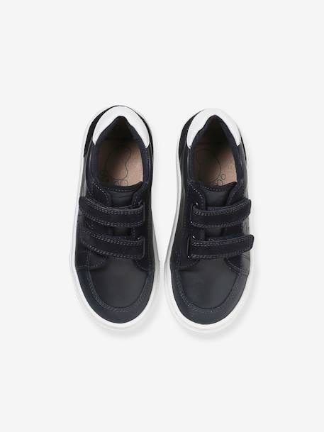 Basket enfant garçon cuir à scratchs marine 4 - vertbaudet enfant 