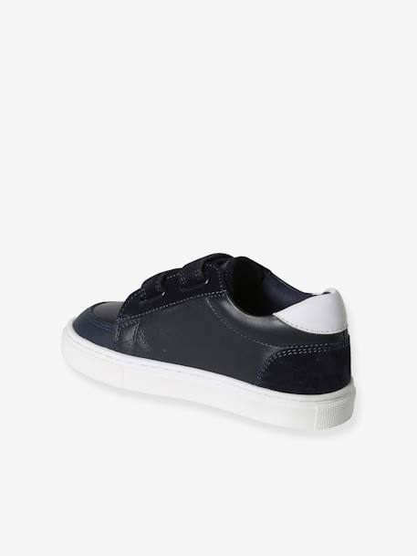 Basket enfant garçon cuir à scratchs marine 3 - vertbaudet enfant 