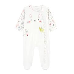 -Pyjama bébé en velours ouverture zippée Happy Bunny