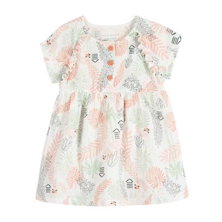 Robe bébé fille en gaze de coton Cilaos BLANC 1 - vertbaudet enfant 