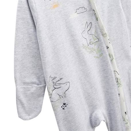 Pyjama bébé ouverture zippée Frimousse GRIS 4 - vertbaudet enfant 