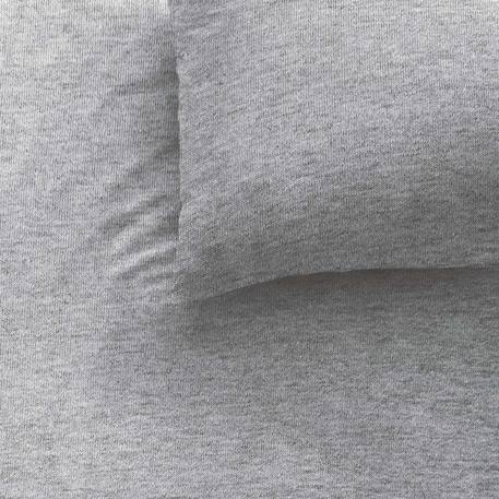 Parure de lit unie en jersey de coton, JERSEY. Taille : 140x200 cm. Couleur : Gris chiné GRIS 2 - vertbaudet enfant 