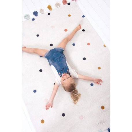 Tapis Coton Multicolore Pois par Lilipinso - MULTICOLOR - 120 x 170 cm BLANC 3 - vertbaudet enfant 