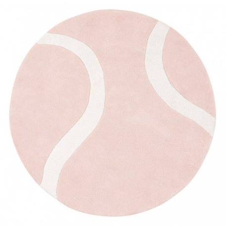Tapis Coton Tennis Ball par Lilipinso - Rose - Ø. 100 cm ROSE 1 - vertbaudet enfant 