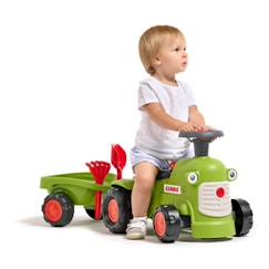 -Porteur tracteur Claas - Jouet pour enfant - Avec remorque, pelle et râteau