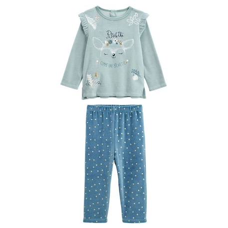 Pyjama bébé 2 pièces en velours Bichette BLEU 1 - vertbaudet enfant 