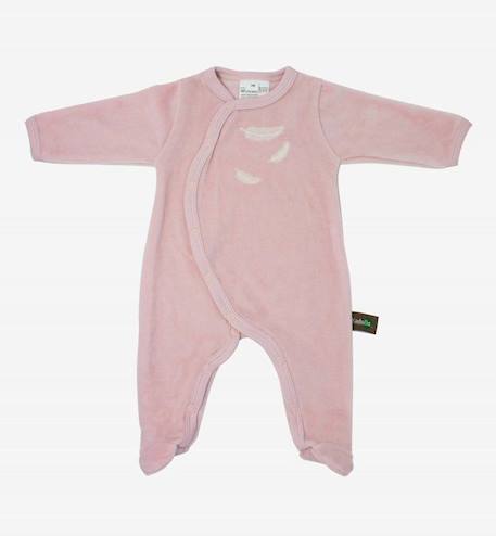 Pyjama bébé en Coton Bio à motifs plumes blanches BEIGE+BLEU+GRIS+ROSE 16 - vertbaudet enfant 