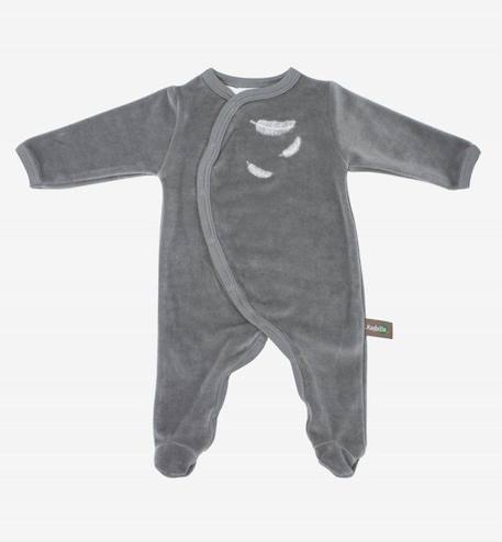 Pyjama bébé en Coton Bio à motifs plumes blanches BEIGE+BLEU+GRIS+ROSE 11 - vertbaudet enfant 