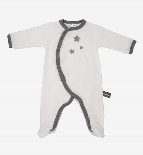 Pyjama bébé Coton Bio blanc motifs étoiles BEIGE+BLEU+GRIS+ROSE 11 - vertbaudet enfant 