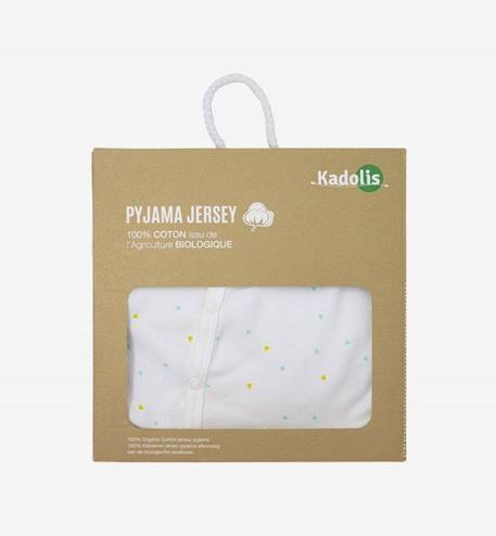 Pyjama bébé été Jersey Coton Bio motifs triangles (6 mois) BLANC 3 - vertbaudet enfant 