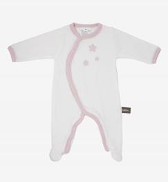-Pyjama bébé Coton Bio blanc motifs étoiles
