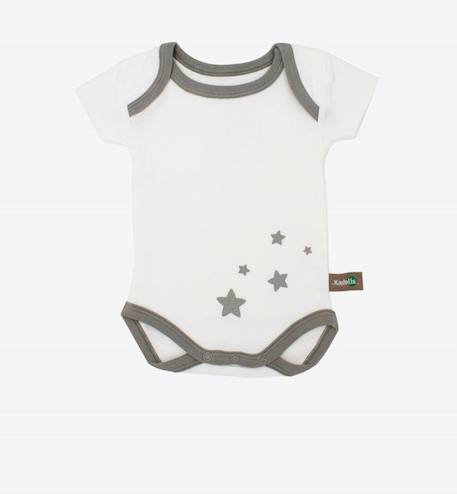Body manches courtes en Coton Bio à motifs étoiles (lot de 3) BLEU+GRIS 9 - vertbaudet enfant 
