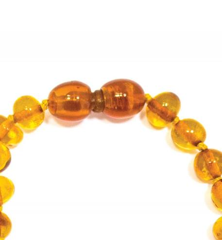 Bracelet d’ambre bébé perles rondes miel avec fermoir sécurité JAUNE 3 - vertbaudet enfant 