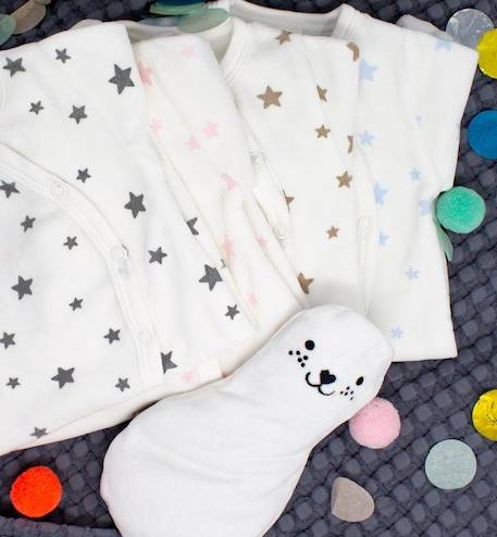 Pyjama bébé en Coton Bio imprimé étoiles BEIGE+BLEU+GRIS+ROSE 5 - vertbaudet enfant 