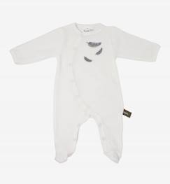 -Pyjama bébé en Coton Bio à motifs plumes colorées