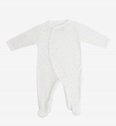 Pyjama bébé été Jersey Coton Bio motifs triangles (6 mois) BLANC 1 - vertbaudet enfant 