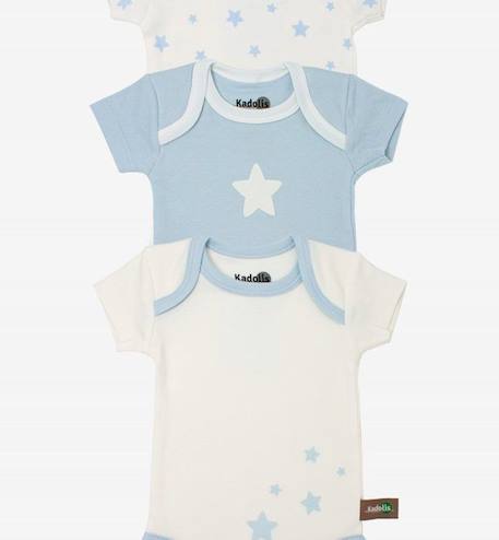 Bébé-Body manches courtes en Coton Bio à motifs étoiles (lot de 3)