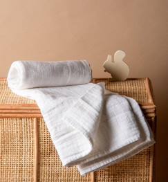 Puériculture-Toilette de bébé-Couches et lingettes-Couches lavables-Langes Emmaillotage en Coton Bio (Blanc - 120 x 120cm)
