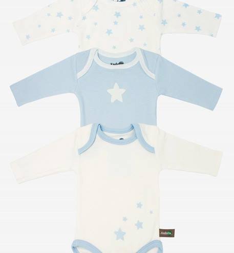Bébé-Body manches longues en Coton Bio à motifs étoiles (lot de 3)