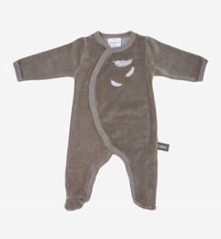 -Pyjama bébé en Coton Bio à motifs plumes blanches