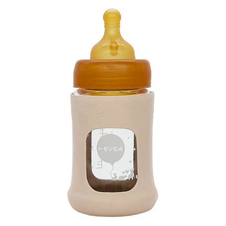 Biberon en verre avec housse de protection beige 150 ml 0+ mois - Pack unitaire - HEVEA BEIGE 3 - vertbaudet enfant 