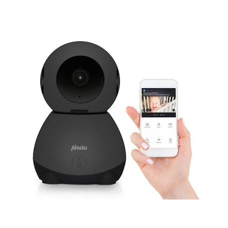 Babyphone Wi-Fi avec caméra Alecto SMARTBABY10BK Noir - ALECTO - SMARTBABY10BK - FHSS - LCD - Numérique NOIR 1 - vertbaudet enfant 