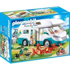 Jouet-Jeux d'imagination-Playmobil - Family Fun - Famille et camping-car - 135 pièces - Jaune