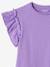 Tee-shirt brodé fleurs fille manches à volant violet 4 - vertbaudet enfant 
