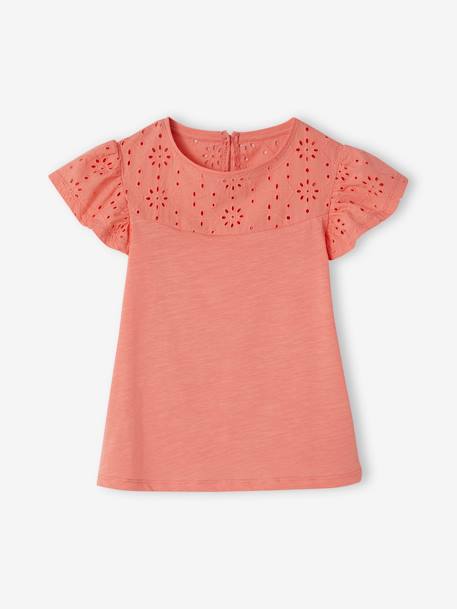 Fille-T-shirt fille avec détails broderie anglaise