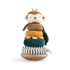 Jouet d'activité empilable et inclinable en bois - SEBRA - Maci le singe - Multicolore - Bébé - 24 mois et plus  - vertbaudet enfant