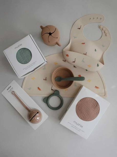 Bavoir avec récupérateur en silicone beige/arc en ciel+bleu nuit/planètes+multicolore+rouge 9 - vertbaudet enfant 