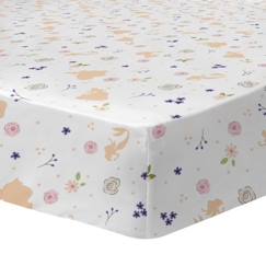 Linge de maison et décoration-Drap housse imprimé 100% coton, DISNEY HOME PRINCESSE BAL 90x190cm - Bonnet 25cm