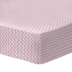 Linge de maison et décoration-Drap-housse imprimé 100% coton, FLAMANT ROSE 90x190 cm