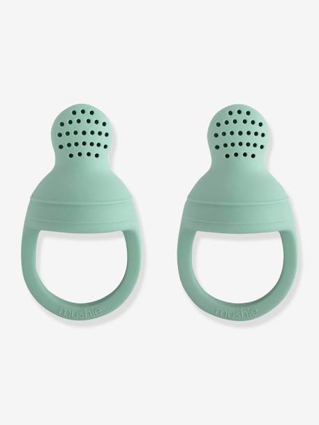 Lot de 2 sucettes grignoteuses - en silicone rose+VERT CLAIR UNI 6 - vertbaudet enfant 