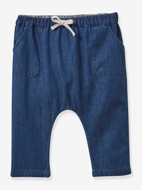 Sarouel en denim light bébé CYRILLUS bleu jean 1 - vertbaudet enfant 