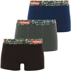 -ATHENA Lot de 3 boxers  Color Bleu Garçon