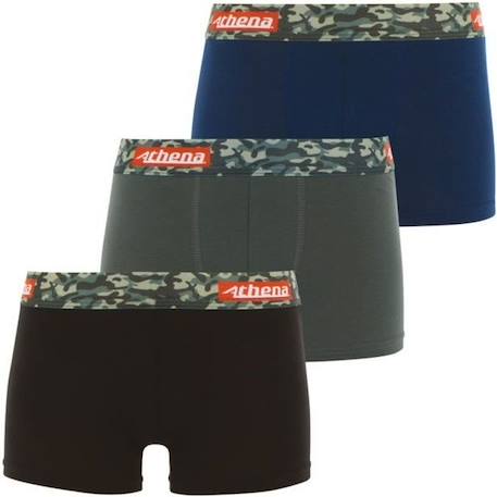 ATHENA Lot de 3 boxers  Color Bleu Garçon BLEU 1 - vertbaudet enfant 