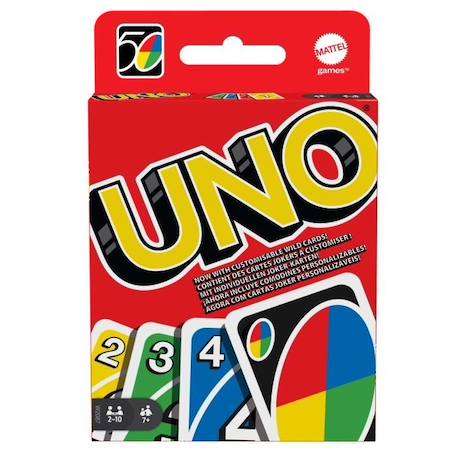 Jeu de Cartes Uno - Mattel Games - Pour toute la famille - 2 joueurs ou plus - Dès 7 ans ROUGE 1 - vertbaudet enfant 