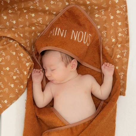 Cape De Bain Trois Kilos Sept - Camel - Sortie de bain en éponge 100% coton - Mixte - 70x70cm MARRON 3 - vertbaudet enfant 