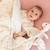 Couverture bébé - TROIS KILOS SEPT - Blanc - 75x100 cm - Velours - Autres motifs BEIGE 2 - vertbaudet enfant 