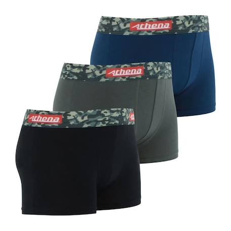 ATHENA Lot de 3 boxers  Color Bleu Garçon BLEU 2 - vertbaudet enfant 