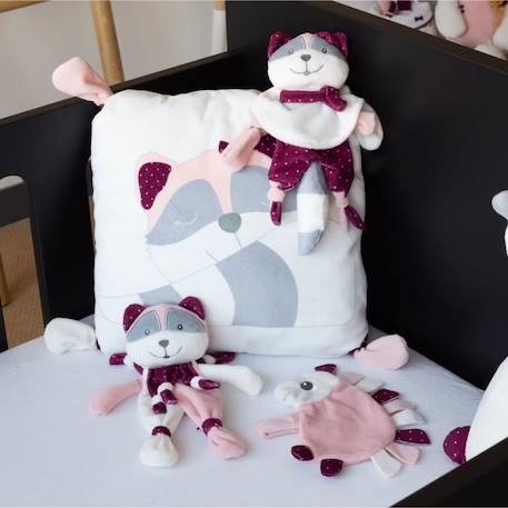 Doudou - TROIS KILOS SEPT - Renarde rose en velours - 27cm - Bébé fille ROSE 2 - vertbaudet enfant 