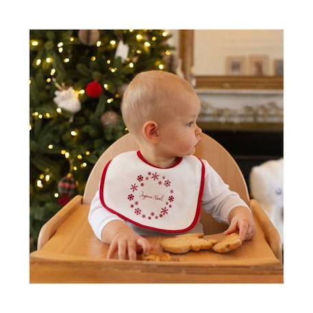 Bavoir Bébé Trois Kilos Sept - Motifs de Noël - Rouge - Coton et éponge - Mixte - A partir de 4 mois ROUGE 3 - vertbaudet enfant 