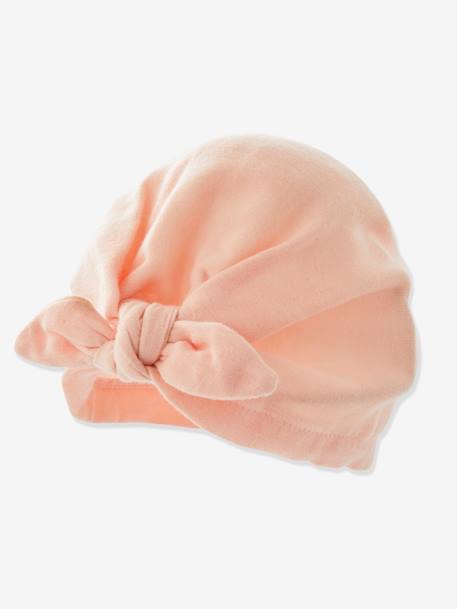 Chapeau façon foulard noué uni bébé fille rose+rose poudré 1 - vertbaudet enfant 