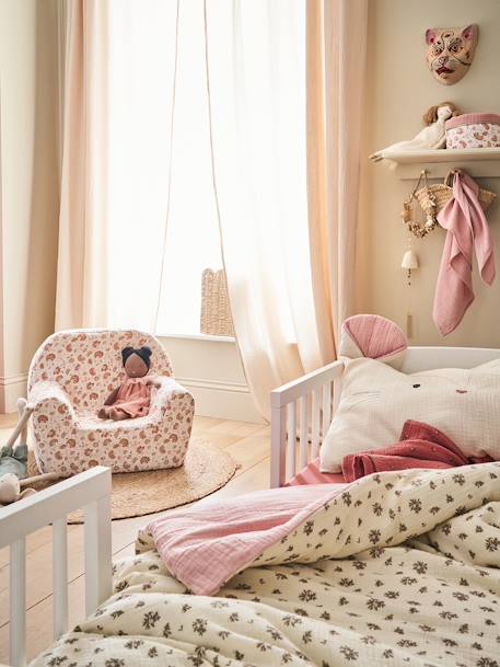 Housse de couette bébé en gaze de coton GRENIER écru / multicolore 2 - vertbaudet enfant 