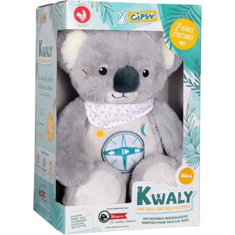 Gipsy Toys - KWALY- Koala conteur d’Histoires - Peluche Qui Parle Interactive -Version française - 2 Heures de Contes Merveilleux GRIS 2 - vertbaudet enfant 