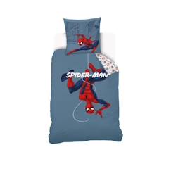 -MARVEL - Housse de couette Spiderman 140x200 cm + 1 Taie d'oreiller 63x63 cm - 100% Coton - Bleu