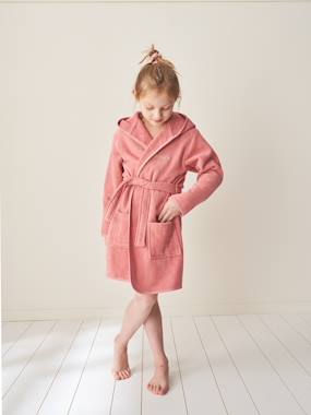 Peignoir Bain Enfant à Capuche Vieux Rose - Éponge Coton 420g/m² Vertbaudet 6 Ans