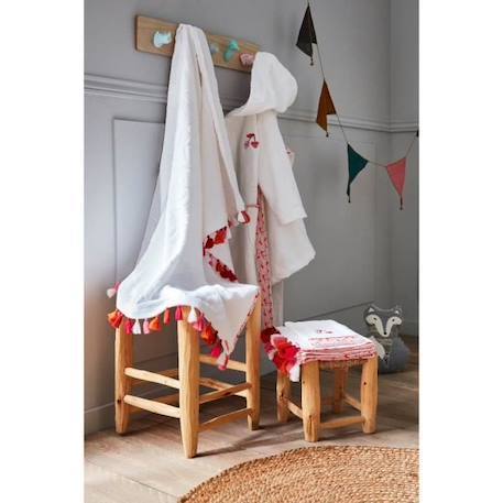 Drap de bain fille Escapade Kawaii 90x150 cm - 100% Coton - 400 GSM - Blanc BLANC 2 - vertbaudet enfant 